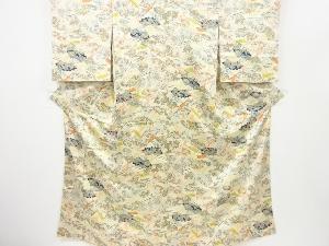 リサイクル　扇面に草花模様小紋着物